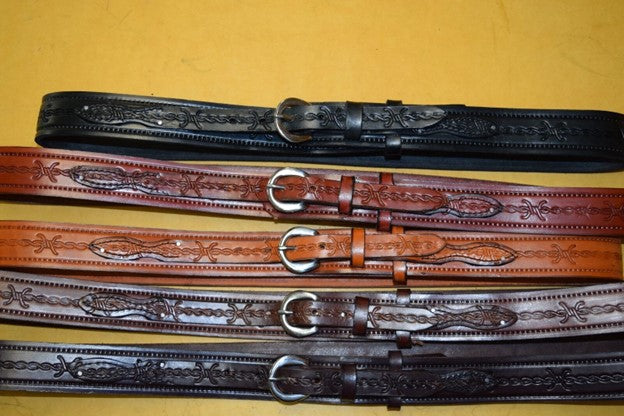 1 1/4" WIDE HAND MADE RANGER BELTS barbwire embossed